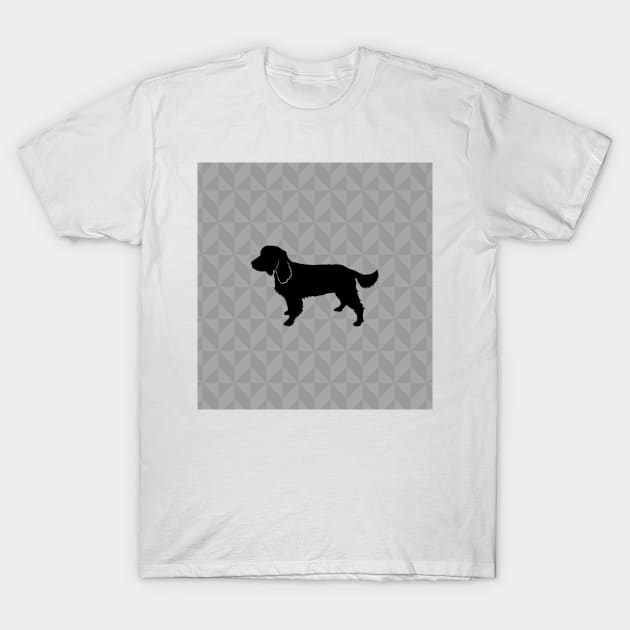 Springer Spaniel Dog Lover Gift - Scandi Geometric Silhouette T-Shirt by Elsie Bee Designs